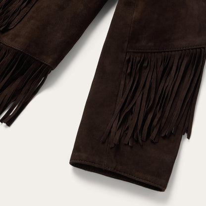 Two Pocket Fringe Suede Jacket Women