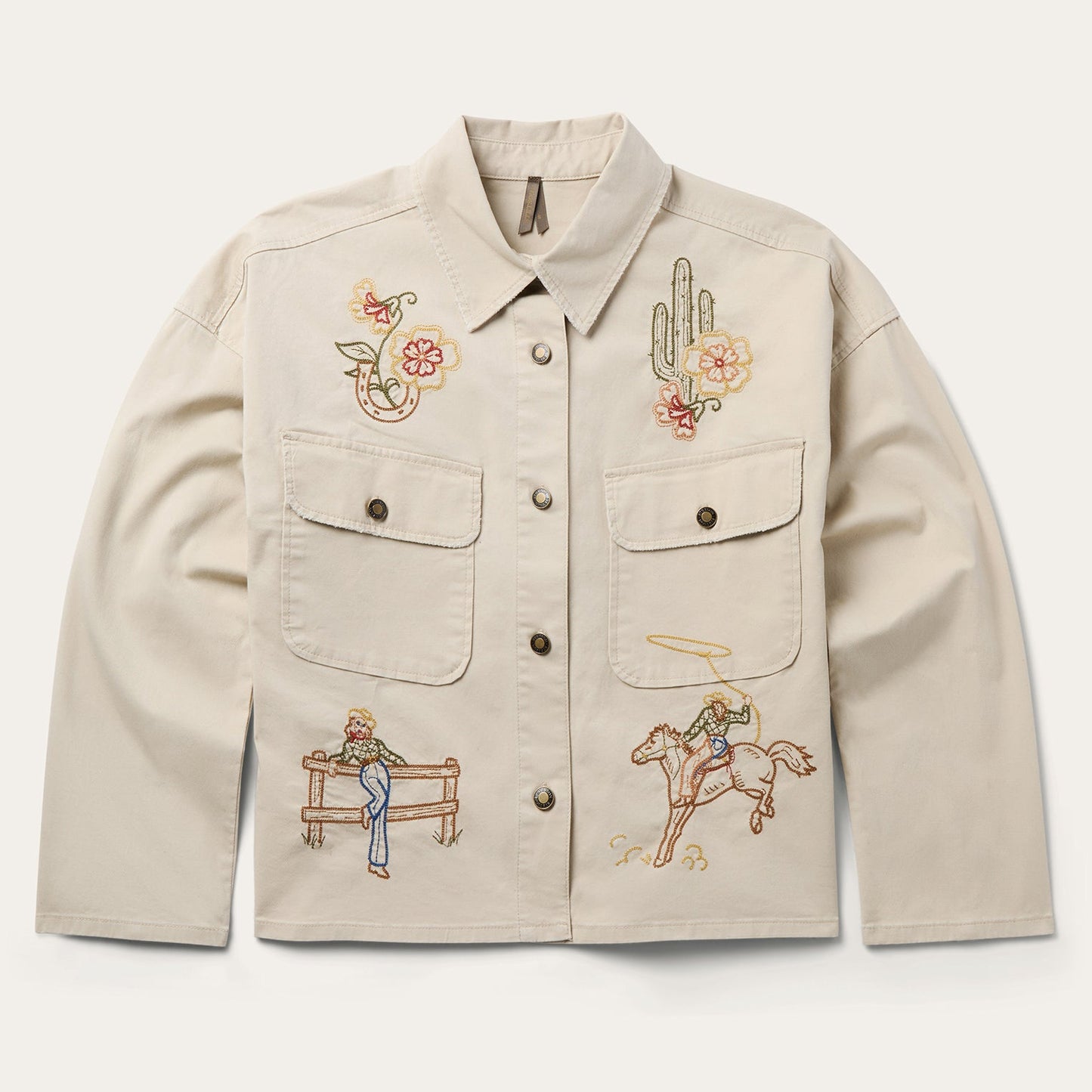 Embroidered Canvas Utility Jacket Women