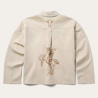 Embroidered Canvas Utility Jacket Women