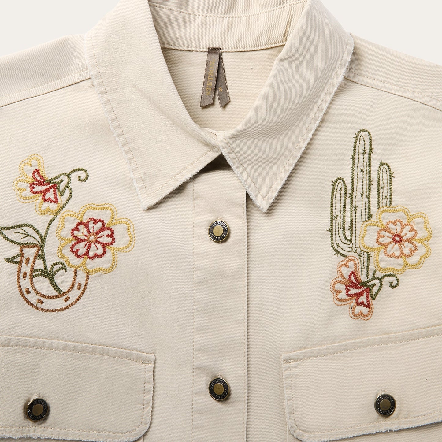 Embroidered Canvas Utility Jacket Women