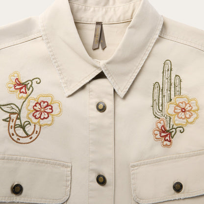Embroidered Canvas Utility Jacket Women