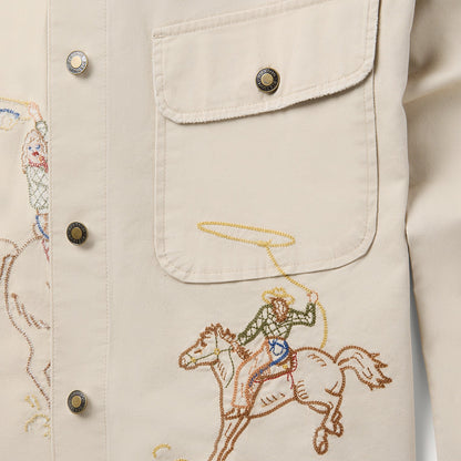 Embroidered Canvas Utility Jacket Women