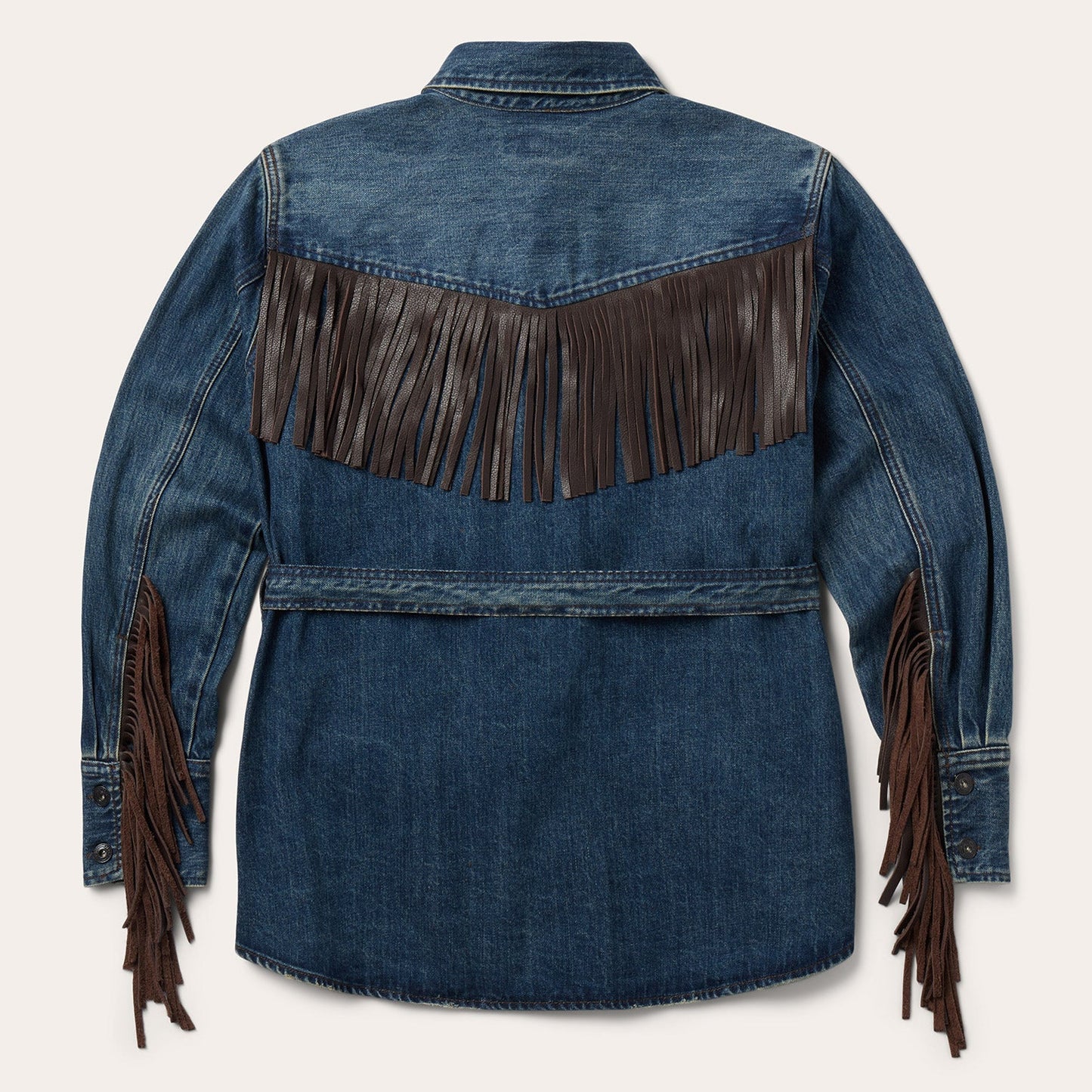 Dark Denim Fringe Jacket Women