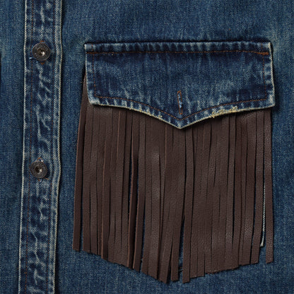 Dark Denim Fringe Jacket Women