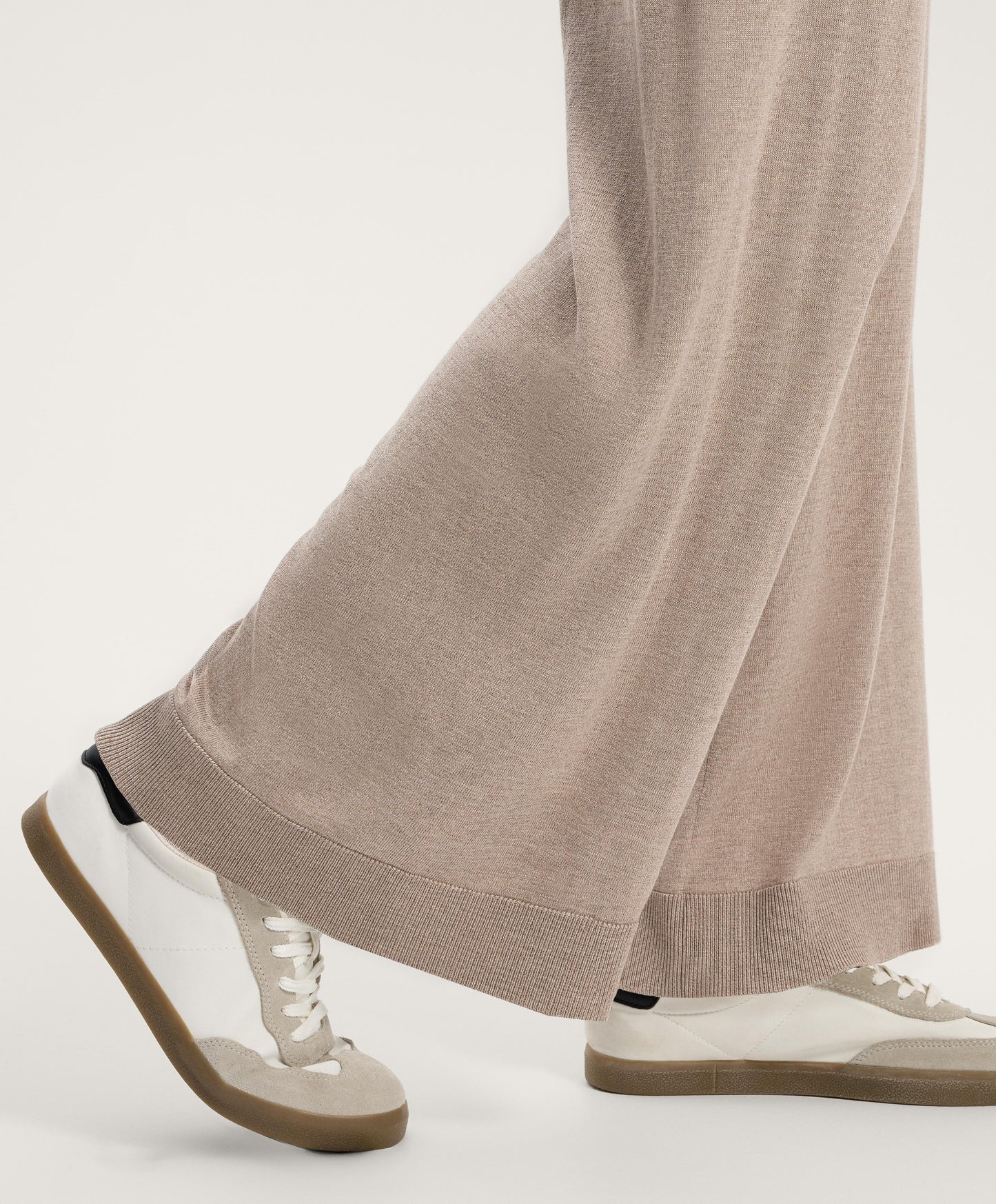 Nylon and split leather trainers