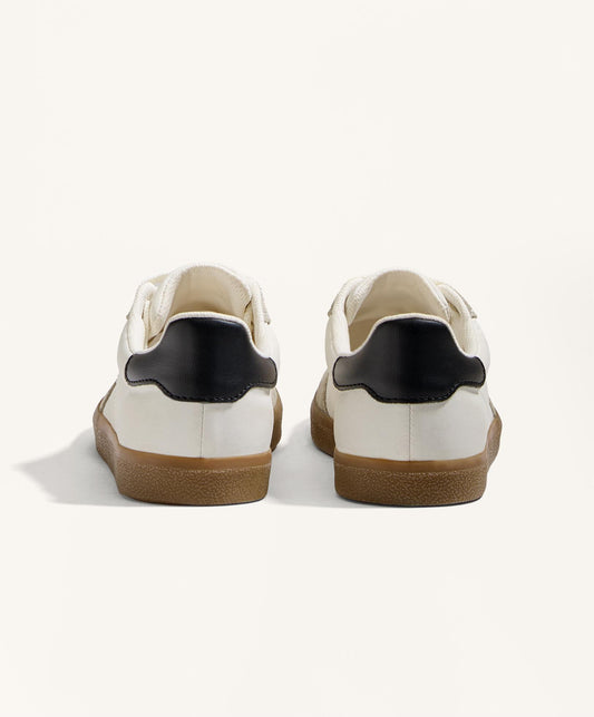 Nylon and split leather trainers