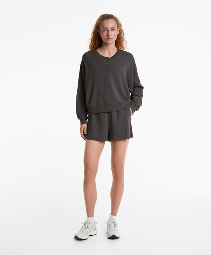 Running-style split-leather trainers