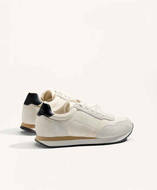 Contrast sole nylon trainers