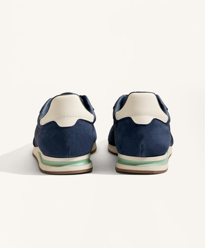 Nylon trainers with split-leather pieces
