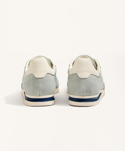 Nylon trainers with split-leather pieces