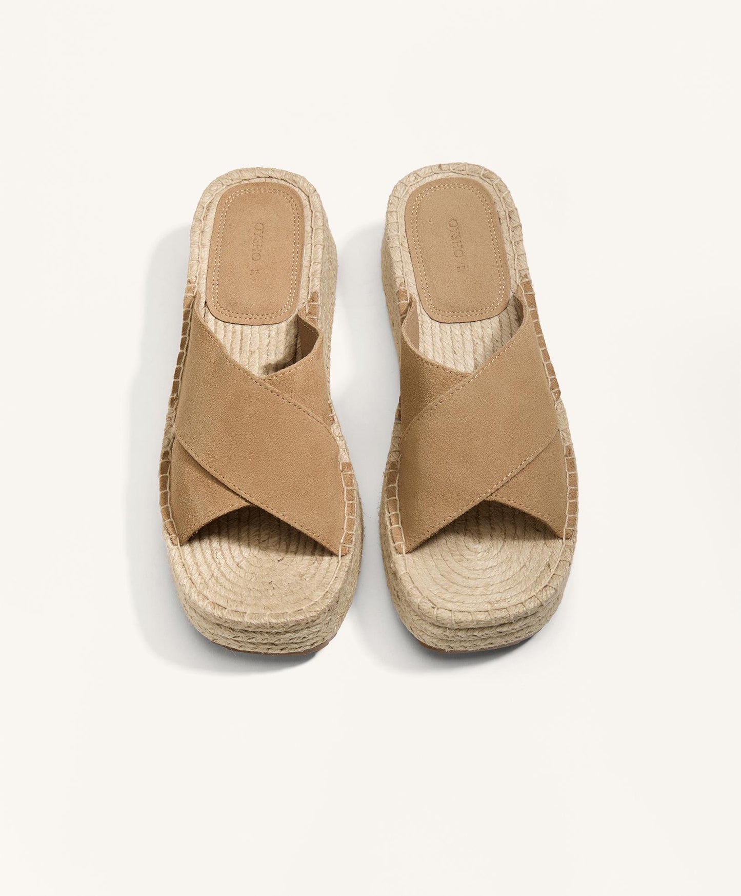 Split-leather wedge sandals