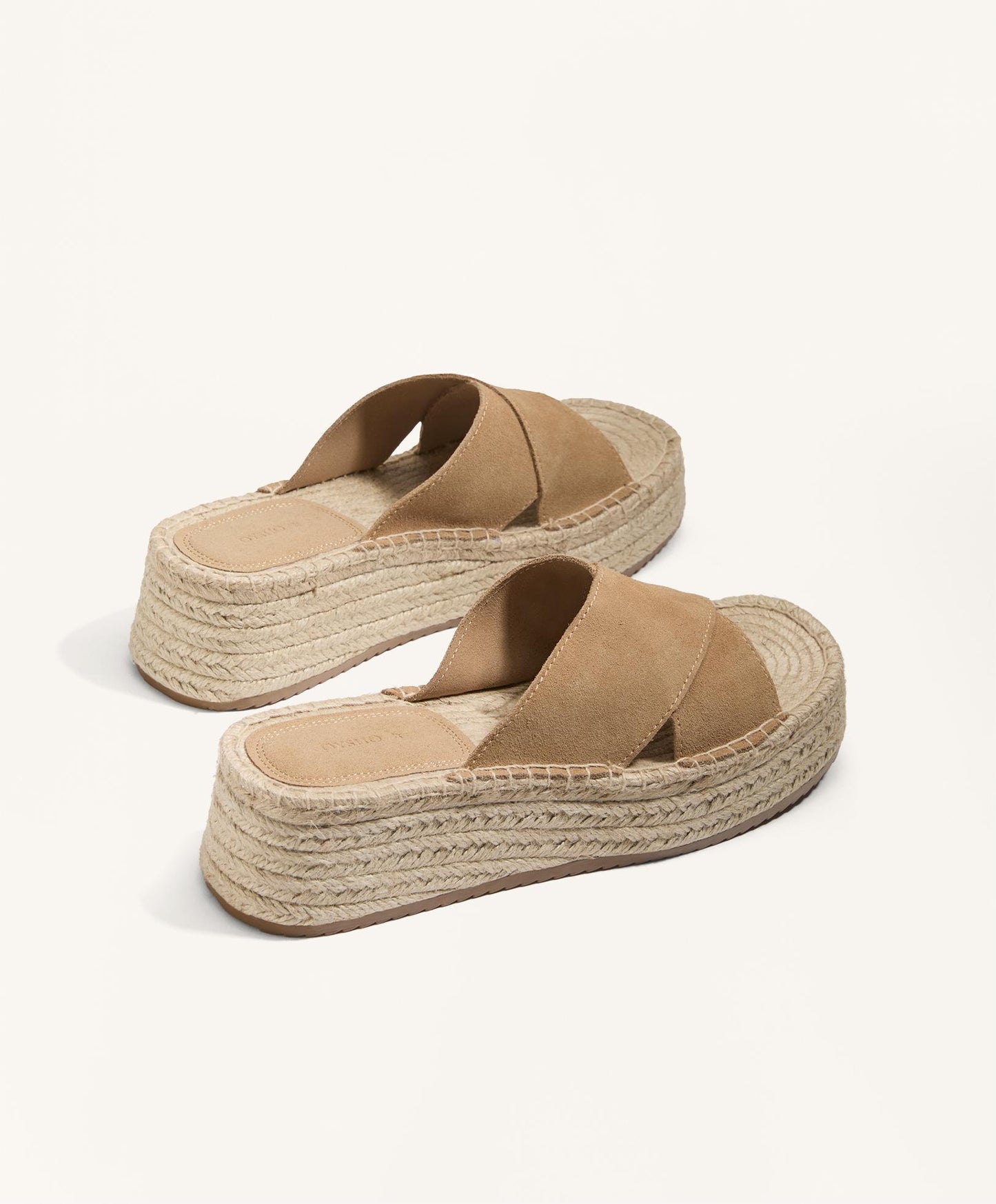 Split-leather wedge sandals