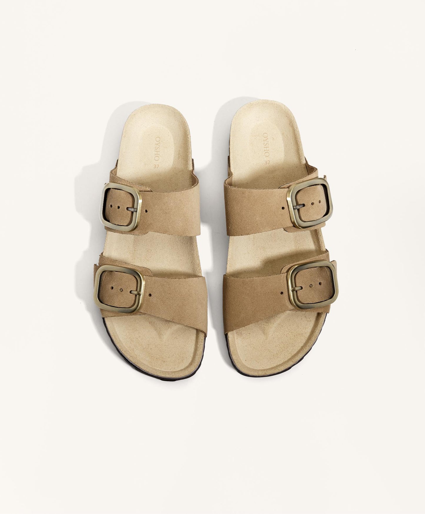 Suede buckle sandal
