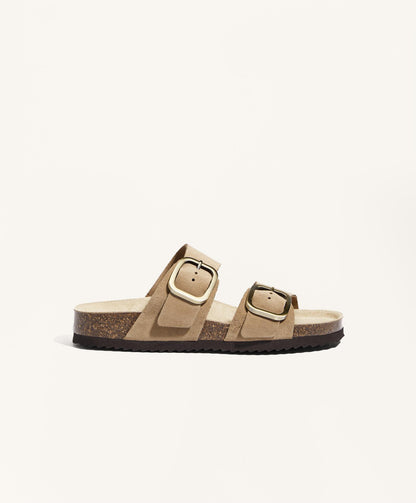 Suede buckle sandal