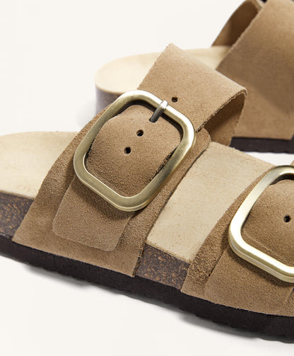 Suede buckle sandal