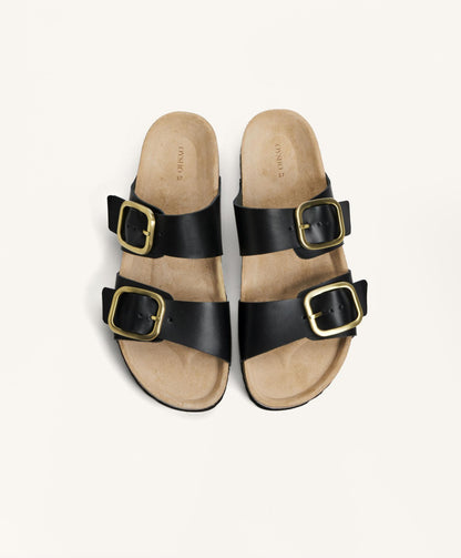 Leather buckle sandal