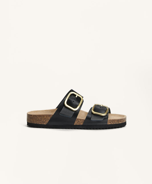 Leather buckle sandal