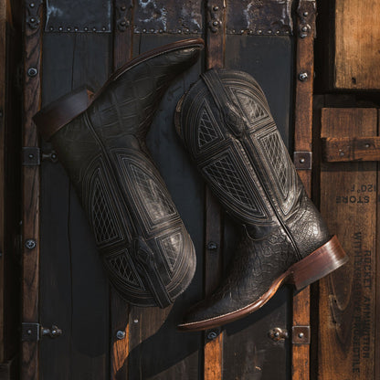 Black Falls Alligator Cowboy Boot Men
