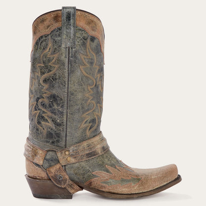 Sundance Kid Washed Crater Black Cowboy Boot Men