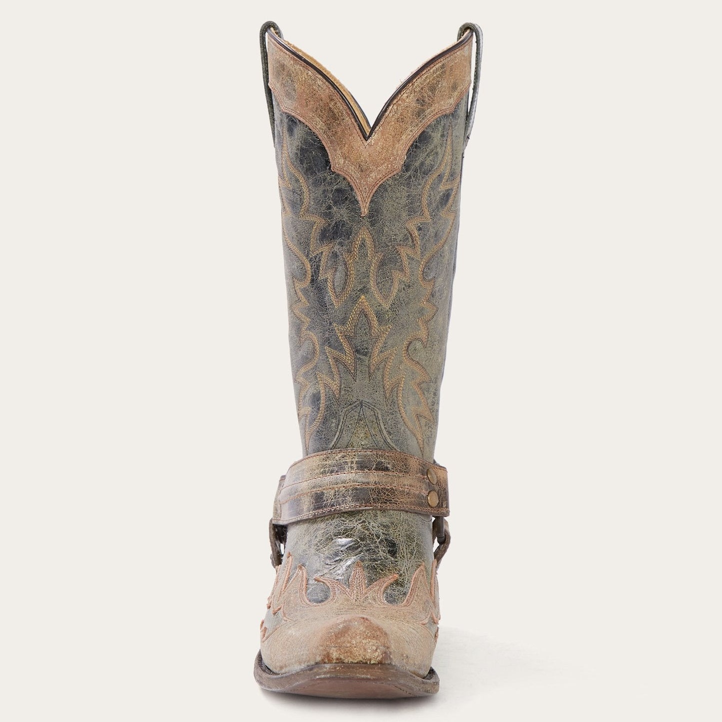 Sundance Kid Washed Crater Black Cowboy Boot Men