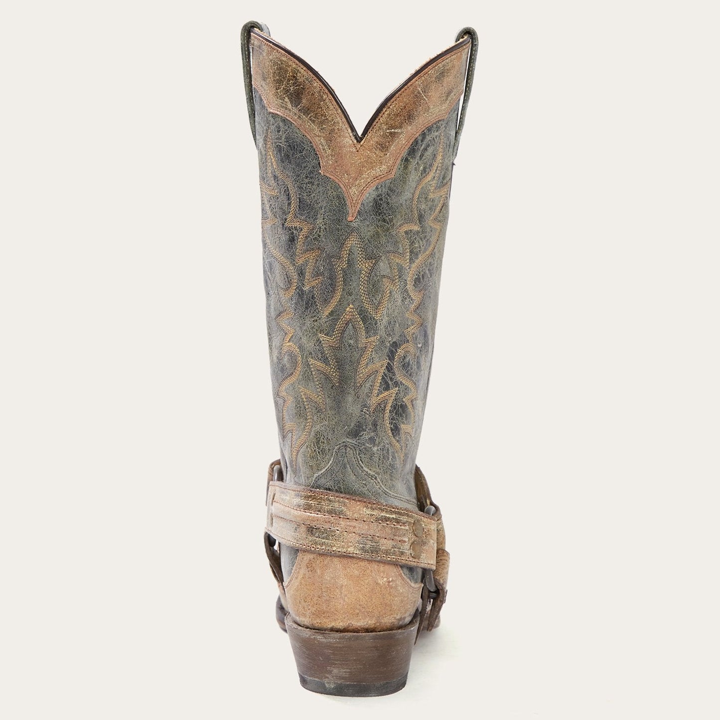 Sundance Kid Washed Crater Black Cowboy Boot Men