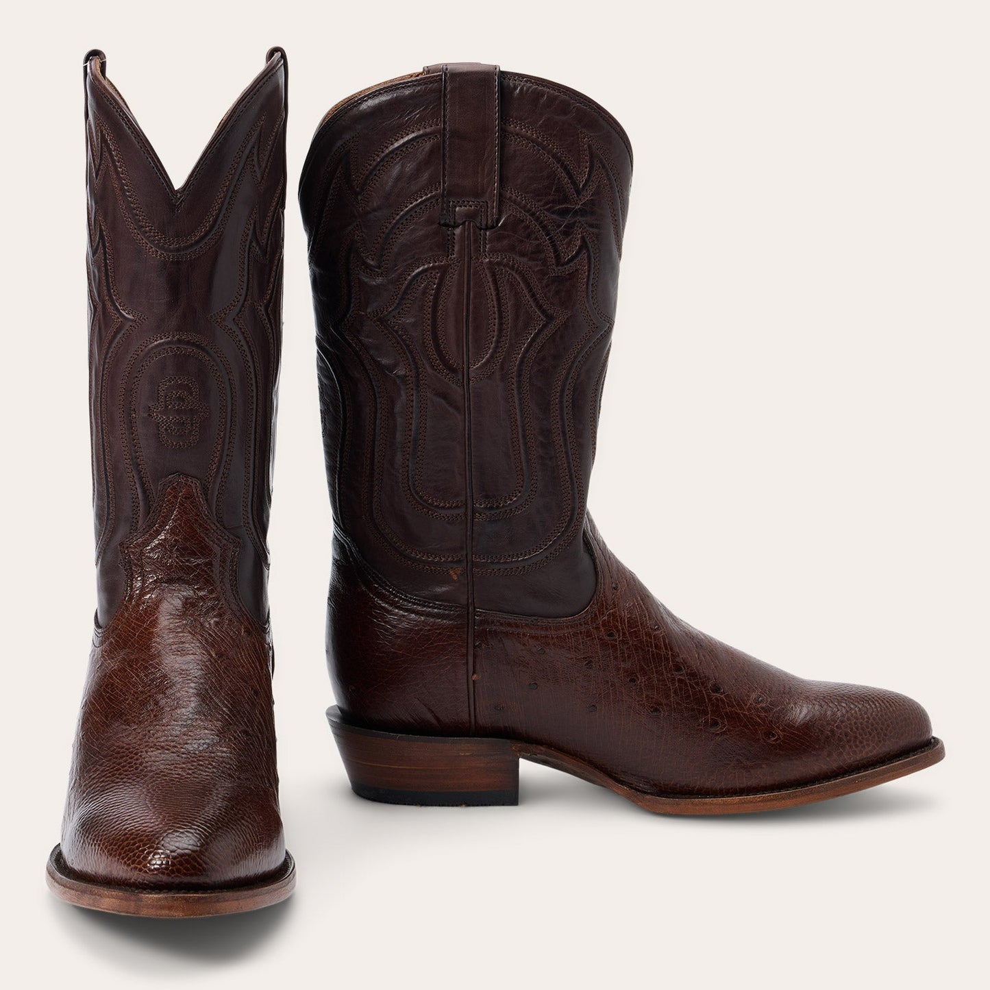 Wyatt Smooth Ostrich Boots Men