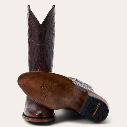 Wyatt Smooth Ostrich Boots Men