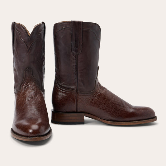 Clay Smooth Ostrich Roper Boots Men