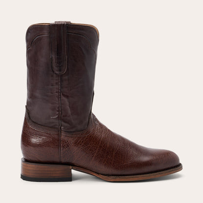 Clay Smooth Ostrich Roper Boots Men