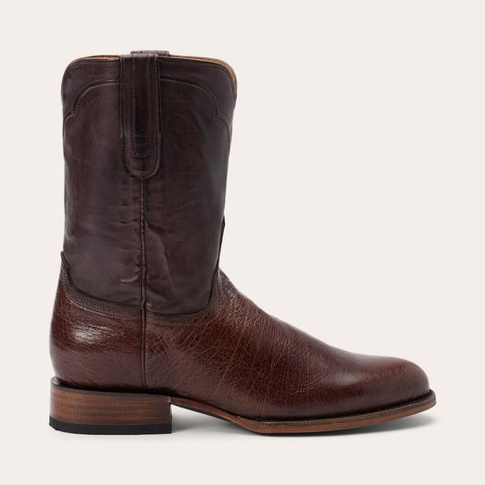 Clay Smooth Ostrich Roper Boots Men
