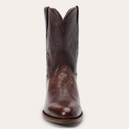 Clay Smooth Ostrich Roper Boots Men
