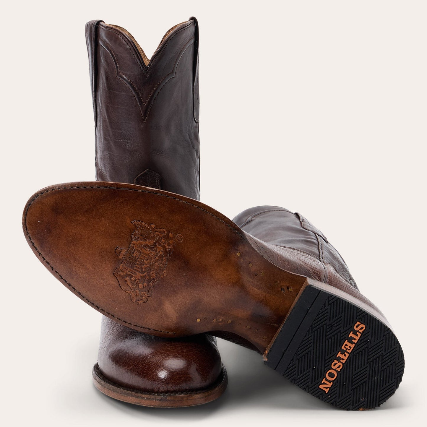 Clay Smooth Ostrich Roper Boots Men