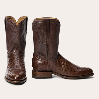 Austin Ostrich Roper Boots Men