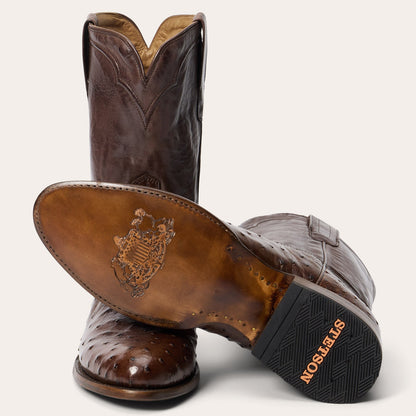 Austin Ostrich Roper Boots Men