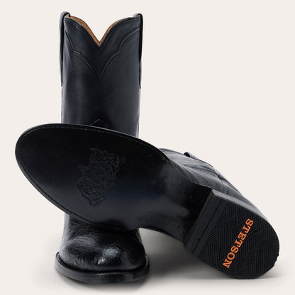 Clay Smooth Ostrich Roper Boots Men