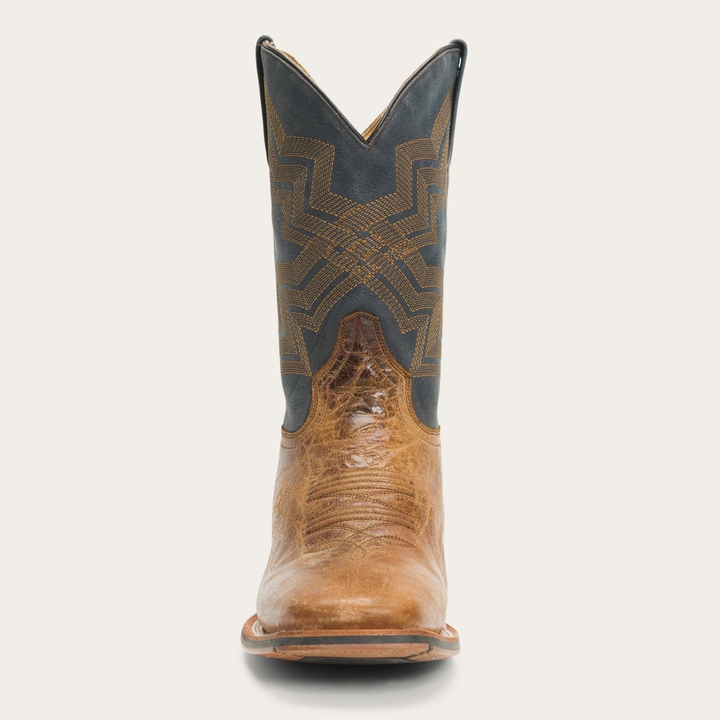 Goddard Burnished Blue & Brown Leather Boot Men