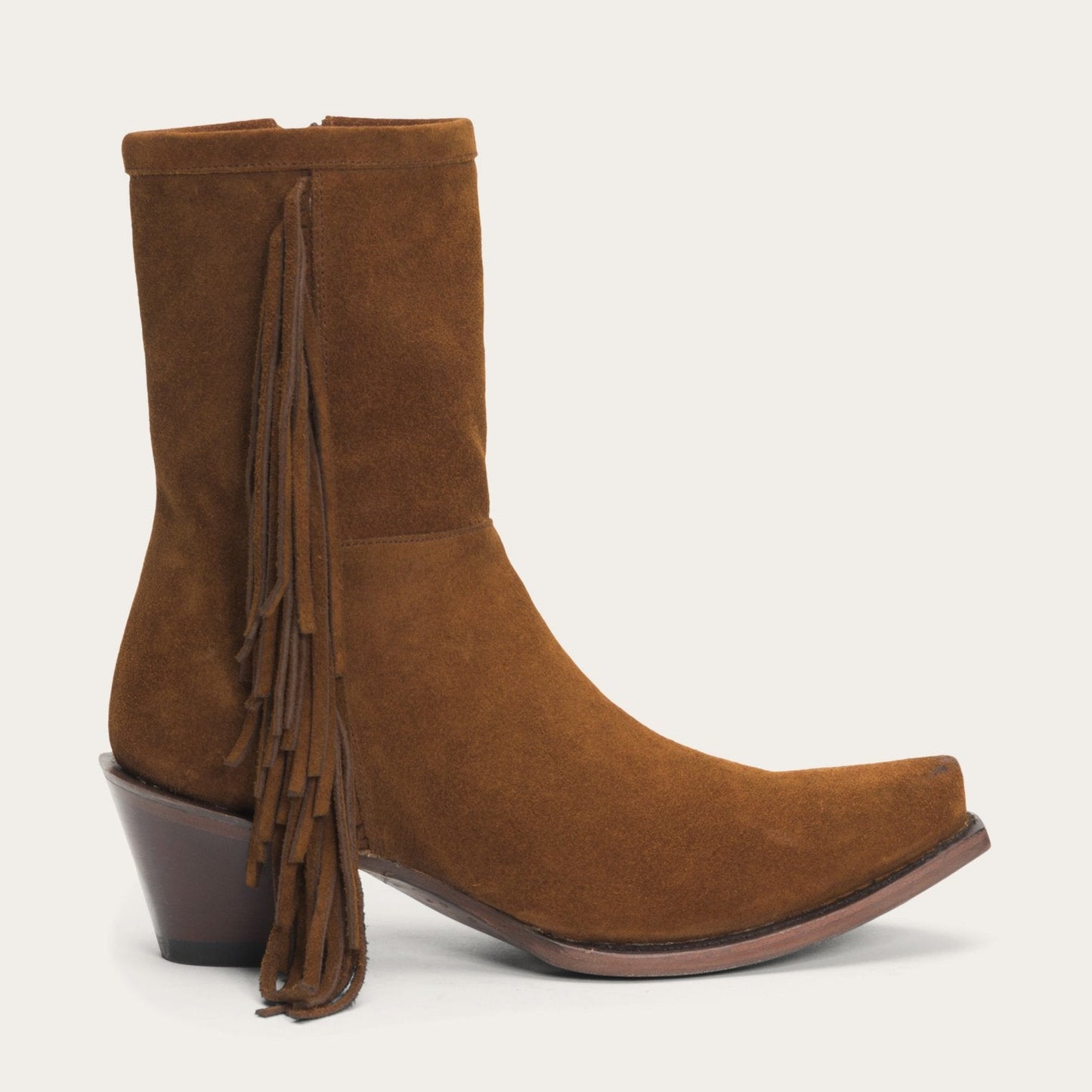 Halle Suede Fringe Side Zip Boot Women