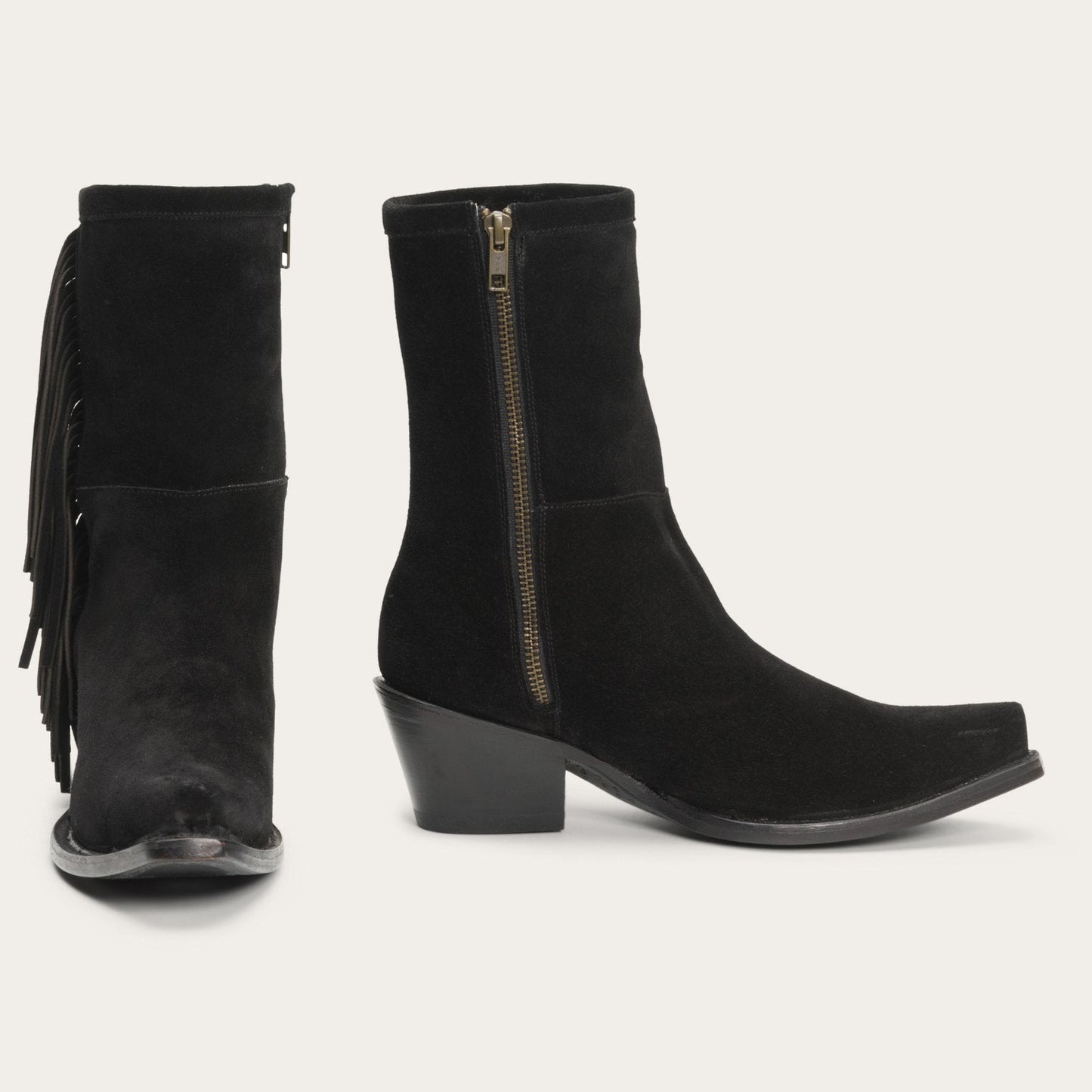 Halle Suede Fringe Side Zip Boot Women