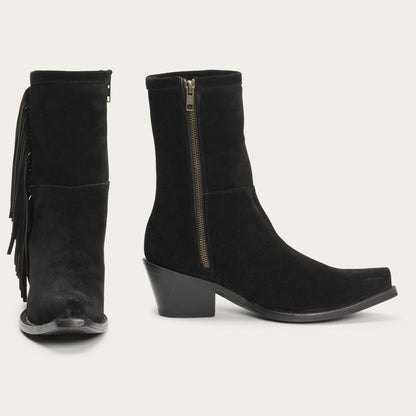 Halle Suede Fringe Side Zip Boot Women