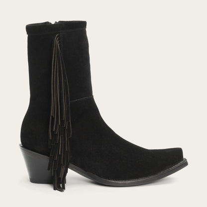 Halle Suede Fringe Side Zip Boot Women