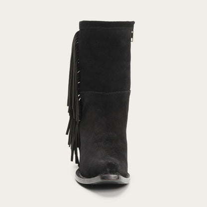 Halle Suede Fringe Side Zip Boot Women