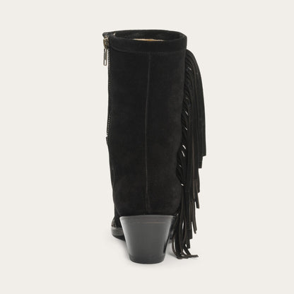 Halle Suede Fringe Side Zip Boot Women