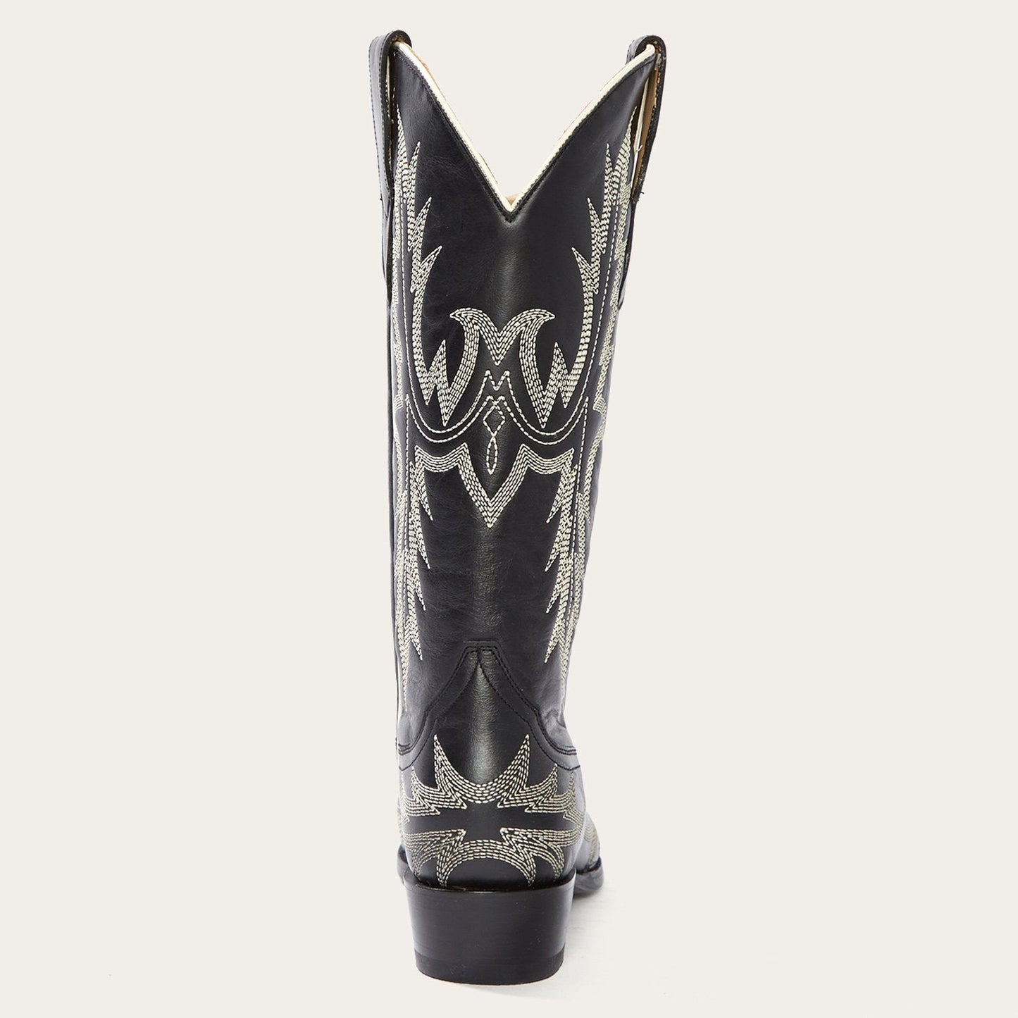 Tina Black & White Flame Embroidered Cowboy Boot Women