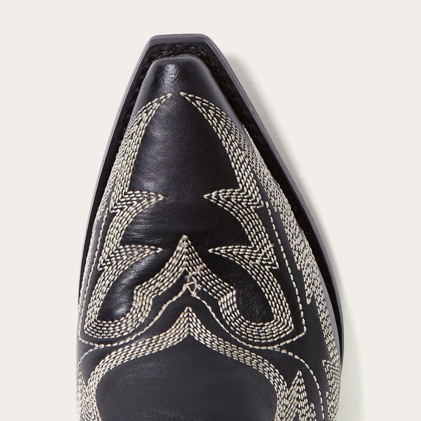 Tina Black & White Flame Embroidered Cowboy Boot Women