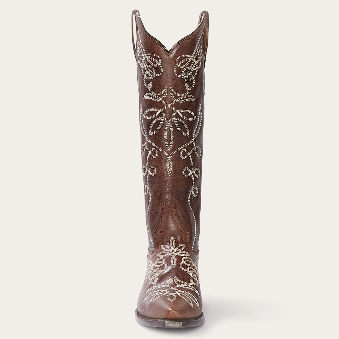 Adeline Burnished Brown Back Zip Cowboy Boot Women