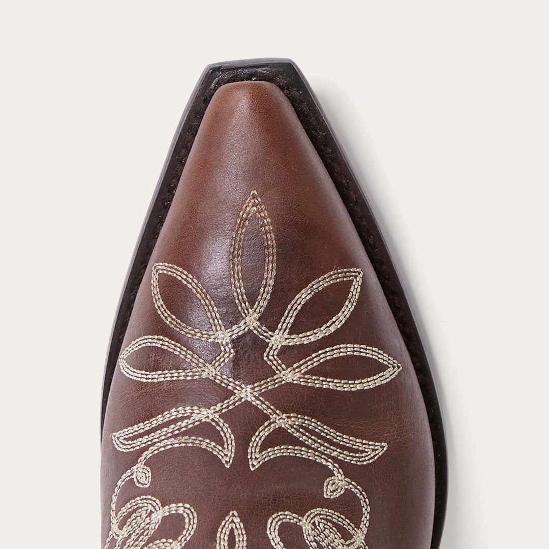 Adeline Burnished Brown Back Zip Cowboy Boot Women