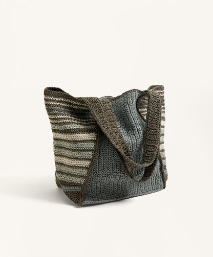 Striped shopper bag