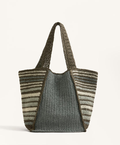 Striped shopper bag