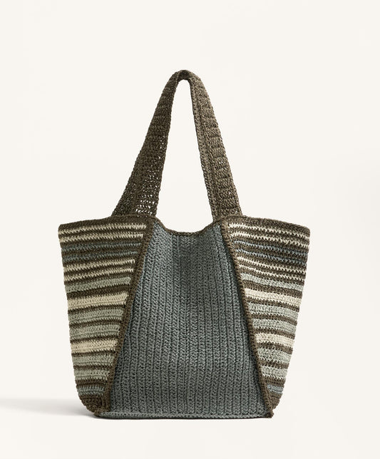 Striped shopper bag