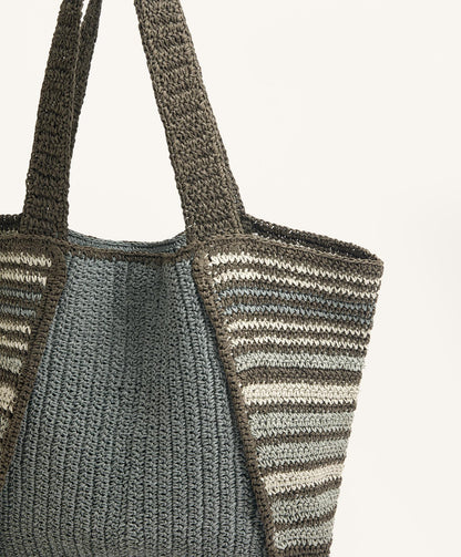 Striped shopper bag